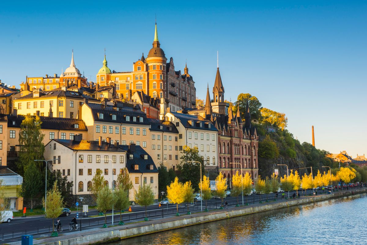 Sweden, Stockholm, Sodermalm, Mariaberget at dawn