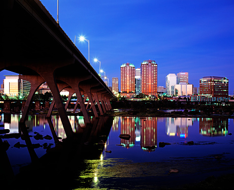 Cityscape of Richmond at night